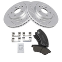 TRQ Front Performance Brake Pad & Rotor Kit Brake Pads Brake Rotors Set Ceramic Premium G-Coated Compatible with 2011-2015 Chevrolet Cruze 2016 Cruze Limited 2012-2017 Sonic