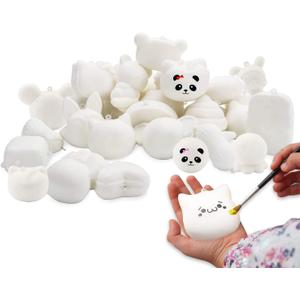 WATINC Random 30 Pcs DIY Squeeze Toys Cream Scented Kawaii Simulation Lovely Toy Medium Mini Soft Food Squeeze Bread Toys Keychains, Phone Straps, Bonus Random Stickers