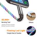 2 x LED iPhone Charger Cord Light Up Lightning Cable | MFi Certified Apple Charger | Cool USB Fast Charging for iPhone 14 13 12 11 Pro Max XR X SE 8 Plus, iPad iPod and More (RGB, 3ft)