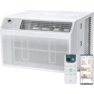 TCL 8000 BTU Smart Window Air Conditioner, Best Compact Quiet Energy Efficient AC Unit, Fan & Dehumidifier, Rooms Up To 350 Sq. Ft., Remote Control, Works with Alexa, Google Assistant & TCL Home App