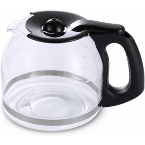 12-Cup Glass Replacement Carafe for Mr. Coffee Model #SK12, SK13, EHX23, JWX31, SJX23, SJX39 (Black, Replaces PLD12-RB)