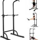 Power Tower Pull Up Bar Dip Station, Free Standing Pull Up Rack Dip Station for Home Gym, Height Adjustable Height Heavy Duty Multi-Function Home Strength Training Fitness Workout Equipment