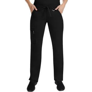 Healing Hands Scrub Pants for Women Tamara Pant with 6 Pockets, Reversible Drawstring, and 2-Way Stretch Fabric 9181 (Large Tall, Black)
