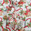 SASTYBALE Christmas Tablecloths Rectangular, Jacquard Table Cloth Printed with Jingle Bells & Holly Leaves, Stain Resistant Table Cover for Holiday Party Picnic Dinner Decor (Rectangle, 60" x 120")