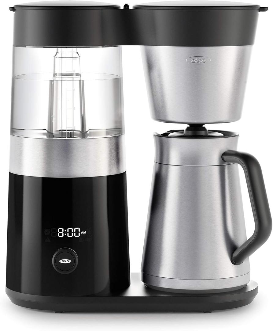 OXO Brew 9-Cup Coffee Maker Stainless Steel, Programmable Coffee Machine with Single Serve or Full Carafe Options, SCA Certified Home Brewer