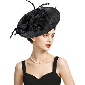 Kidukso Fascinator Hats Headwear for Derby Hats 1920s Vintage Headdress for Tea Party Cocktail Party Church
