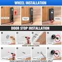 Magnetic Door Stopper with Anti-Droop Design - Heavy Duty Cold Rolled Steel and Nylon Door Stop, Drill Hole Installation, Suitable for Wall and Floor mounting (2, Black)