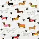 Dachshund Dog Blanket Personalized Dogs Blanket Puppy Blanket,Dog Gift for Dog Lovers Mom Dad Cute Dog Paw Prints Soft Flannel Throw Blanket for Bed Sofa Travel Medium 60"x50" for Teens