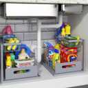 REALINN Under Sink Organizer, Pull Out Cabinet Organizer 2 Tier Slide Out Sink Shelf Cabinet Storage Shelves, Storage for Kitchen Bathroom, Grey, 2 Pack