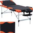 BestMassage Aluminium Massage Bed Portable Massage Table 28 inche Wide Lash Bed Heigh Adjustable 3 Folding Spa Table with Non-Woven Bag for Spa Footmassage Facial CareSpa Tattoo (3 Fold 28"wide)