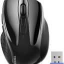 TECKNET Wireless Mouse, 2.4G Ergonomic Optical Mouse, Computer Mouse for Laptop, PC, Computer, Chromebook, Notebook, 6 Buttons, 24 Months Battery Life, 2600 DPI, 5 Adjustment Levels, for Small Hand