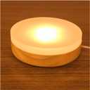 3 Colors Adjustable Light Display Base, Wooden Led Lighted Base Stand for Crystal Glass Vase Resin Art Home Decor (Large-4.7inch)