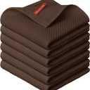 Artoid Mode 100% Cotton Dark Coffee Waffle Weave Kitchen Dish Cloths, 12x12 Inch Ultra Soft Absorbent Quick Drying Kitchen Dish Towels Set of 6