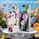 MILPROX Compatible with iPhone 17 Flowers Case 6.3 inch, Cute Pretty Floral Pattern Clear Girly Design for Women Girls, Elegant Aesthetic Classy Shockproof Hard Back Cover - Rose