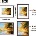 Fixwal 16x20 Picture Frame, Fits 11x14 with Mat or 16x20 Without Mat, Brown