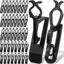 Queekay 120 Pcs All in One Christmas Light Clips Universal Gutter and Shingle Clip for C7, C9 and Mini Lights Outdoor Light Clips for String Lights Roof and Gutter Holiday Plastic Gutter Clips (Black) 