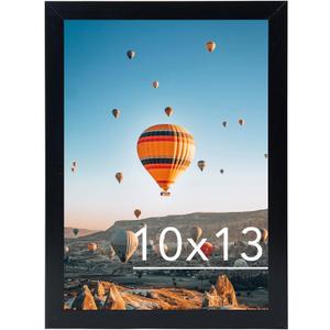10x13 Picture Frame Black for Wall Hanging, Wall Mounting Horizontally or Vertically, 10 x 13 Wall Gallery Poster Photo Frame with Shatter Resistant Plexiglass, Black