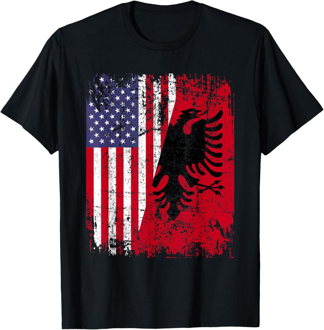 ALBANIAN ROOTS | Red Eagle | ALBANIA American Flag T-Shirt