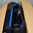 Medline Premium Empower Folding Mobility Rollator Walker with Memory Foam Seat, Black & Blue, 300 lb. Weight Capacity, 8 Wheels, Cupholder, Rolling Walker for Mobility Impairment, Adjustable Handles