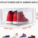 Clear Shoe Boxes Stackable 10 Pack Shoe Storage for Sneakerheads, Front Opening Shoe Organizer, Magnetic Door, Strong and Sturdy Fit for Large Size Shoes 14.96 x 10.24 x 7.87 inches