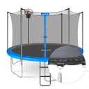 Zoomster 12FT Trampoline Enclosure Net with Pole Cap, Replacement Safety Enclosure Net for 6 Straight Poles Round Trampoline, Breathable and Weather-Resistant