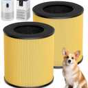 B-D02L/M05 Replacement Filter, Compatible with MOOKA B-D02L & M05 Air Purifier, for VEWIOR B-D02U, for KOIOS B-D02L, 2 Pack Pet Care Filter,Yellow
