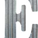 COLLECTIVE HOME - 12" Metal Letter Wall Decor, Galvanized Steel Numbers, Rustic Hanging Decor Symbols, Corrugated Metal Decoration, House Number (E)