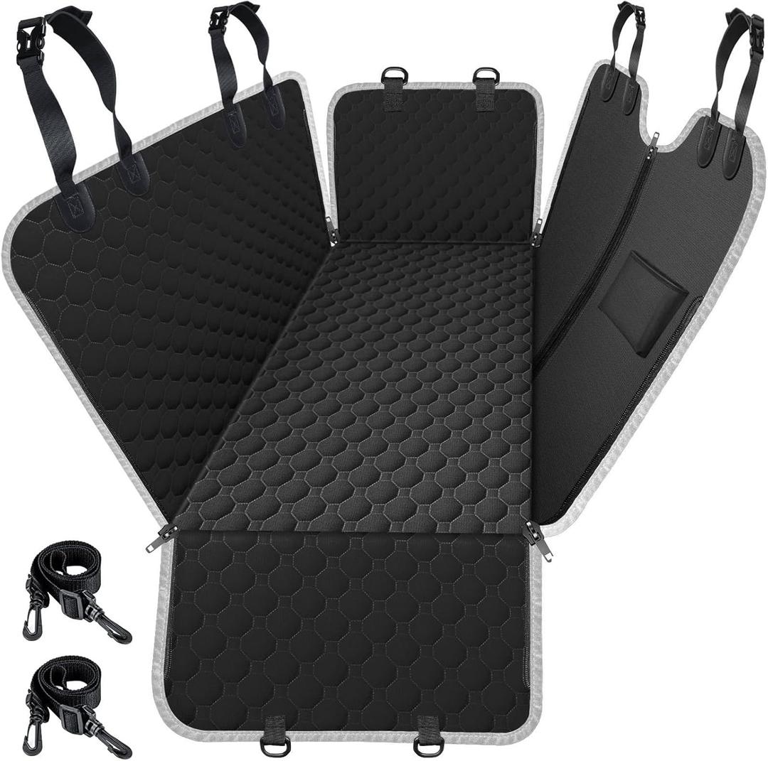 Mancro Dog Car Seat Cover for Back Seat, 2026 Upgraded 600D Heavy Duty Waterproof & Scratch-Resistant Dog Hammock for Car, Back Seat Pet Cover for Dogs with Sedan, Trucks and SUVs, Standard, Black
