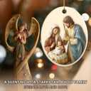 2 x Nativity Ornaments for Christmas Tree - Jesus Christmas Ornaments - Ceramic Ornament Nativity Scene - Holy Family Christian - Decorations Religious Gifts (Nativity)