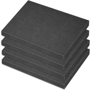Polyurethane Foam Padding, 4 PCS 16 x 12 x 0.5 Inch Black Soft Cuttable Packing Foam Inserts for Cases, Furniture, Automotive and Packaging