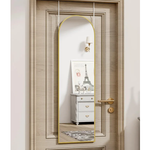 Vlush Door Mirror, Full Length Mirrors Over The Door, 14'' x 48'' Hanging/Rectangular Wall Mirror, Wall-Mounted/Hanging/Leaning, Home Decor,(Gold)