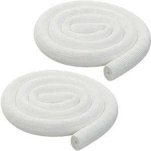 2 Pack Pipe Insulation Tubing, BESUNTEK 6ft Heat Preservation Insulated Foam Tubing Handle Grip Support, for Water Pipes, air Conditioning Pipes (0.35"  0.39", White, 2 Pack)