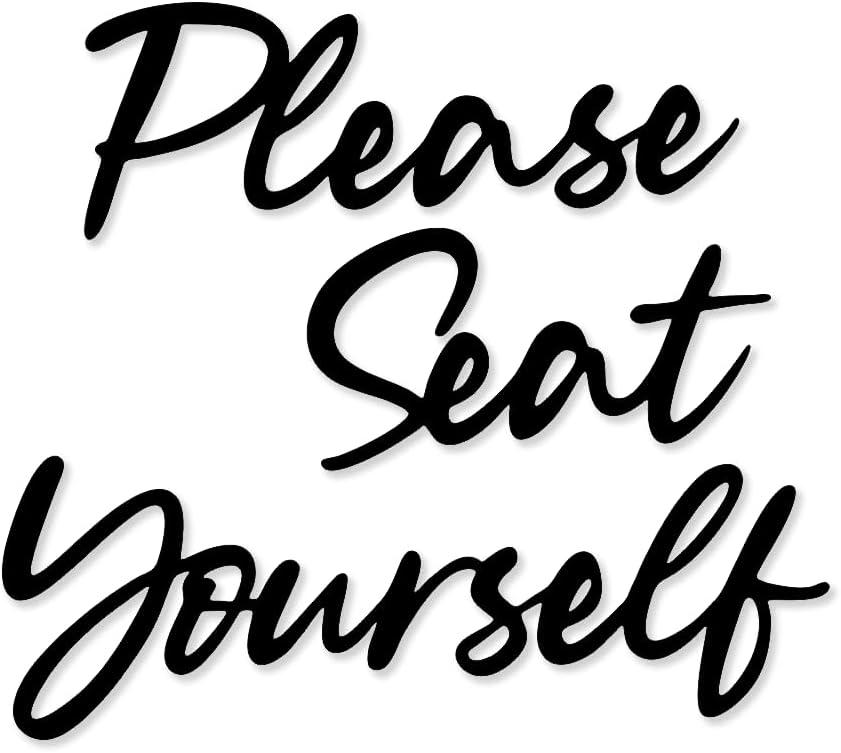 Please Seat Yourself Metal Wall Decor Farmhouse Bathroom Signs lease Seat Yourself Bath Sign Wall Hanging Decorations
