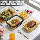 4 Pack Borosilicate Glass Meal Prep Containers, Glass Food Storage Containers with Tempered lids, 35.2oz/4.4 Cup Airtight Leak-Proof Glass Lunch Containers for Microwave Freezer Safe (Black)