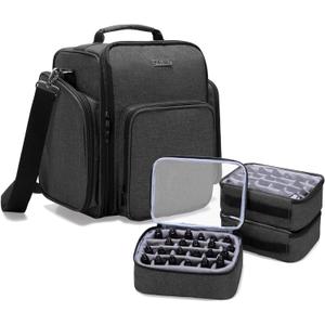 BAFASO Paint Case Hold 72 Bottles of 0.57 fl.oz Miniature Paint or Alcohol Ink, Paint Bag With Multiple Tool Storage Sections, Black (No Accessories Included)