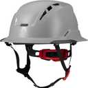 LIFT SAFETY Radix Full Brim Vented or Non-Vented Hard Hat | Twiceme Emergency ID | Lightweight Shell | Enhanced Airflow (Grey)