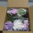 BLOSMON Purple Flowers Artificial for Decoration: 2 Pieces 9.5 Inch Fake Flower Ball Centerpieces for Home Tables - Wedding Lilac White Rose Lavender Fake Silk Kissing Floral Arrangements