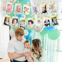 One Silly Goose 1st Birthday Party Decorations, Little Green Goose 12 Monthly Milestone Photo Banner Baby First Year Down Theme Photo Table Centerpiece for Baby Silly Goose First Theme Party