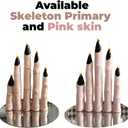 Halloween Taper Candles - Novelty Finger Candle Sticks for Holiday Decorations (Skeleton Primary Color)