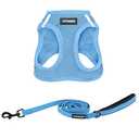 Best Pet Supplies Voyager Step-in Air All Weather Mesh Harness and Reflective Dog 5ft Leash Combo with Neoprene Handle, for Small, Medium and Large Breed Puppies - Baby Blue, X-Small