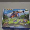 City Jungle Adventurer Helicopter Building Toys - 1356PCS Forest Truck Adventure Building Set with Car Crocodile Brown Bear Wildlife Rescue Blocks Playset Easter Gift for Kids Boys 6+