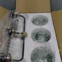 3-Light Bathroom Vanity Light Black Wall Mount Light with Green Glass Shade, Mid Century Wall Sconce Lights Modern Vanity Lamp for Over Mirror Bedroom Hallway