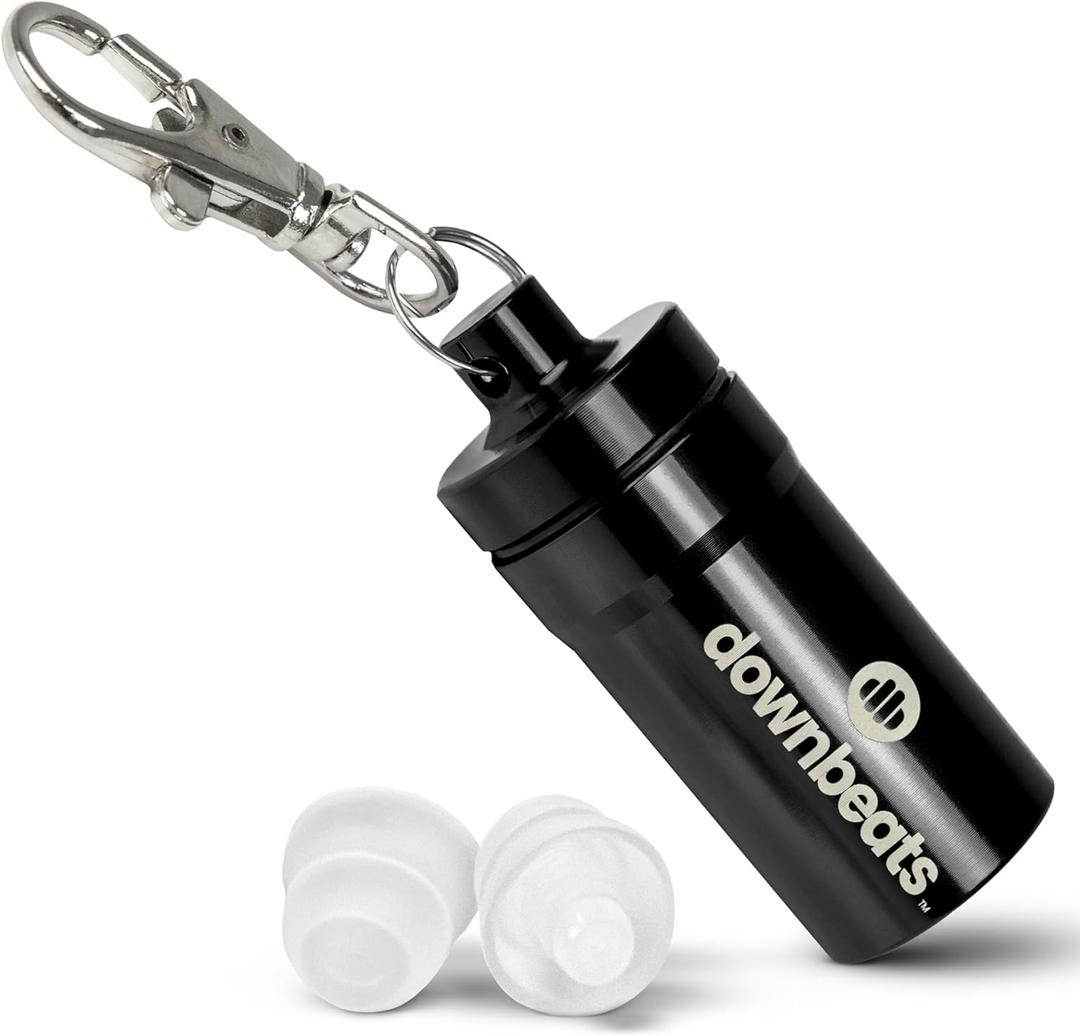 High Fidelity Ear Plugs for Hearing Protection - Discreet, Clear Ear Plugs for Concerts, Festivals & Noisy Events - Up to 18dB Background Noise Reduction Rave Earplugs - Comes with Aluminum Case (Smaller Fit)