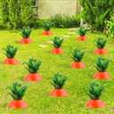 12 Set Easter Carrot Yard Decorations Plastic DIY Carrot Garden Stake Realistic Patio Lawn Carrots Sign for Home Spring Outdoor Decoration Easter Game Supplies