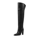 wetkiss Over the Knee Boots Black Boots for Women Thigh High Boots Wide Calf Tall Boots Long Black Boots Pointed Toe High Knee Boots Womens High Heeled Boot Chunky Block Heel Leather Boots Fall Winter
 Size 9