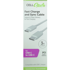 CELLCANDY SILICONE CHARGE and Sync Cable 3ft