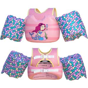 Dark Lightning Toddler Swim Vest for Age 2/3/4/5/6/7 Years Old, Toddler Floaties with Arm Wings 30-50 Pounds,USCG Approved Kids Life Jacket for Boat/Sea/Pool/Puddle (Mermaid)