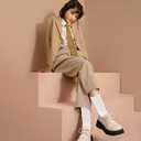 Women's & Men's Scrunch Knee High & Crew Boot Socks - Neon Slouchy Tube Long Socks Pack (White)