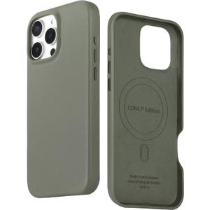 LONLI Edition | Italian Leather - for iPhone 16 Pro Max - Premium Italian Full Grain Leather Phone Case - Develop Unique Patina - Spruce