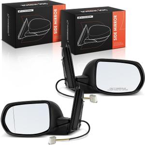 A-Premium Pair (2) Driver and Passenger Side Power Door Mirror - Compatible with Honda CR-V CRV 2012 2013 2014 - Non-Heated Manual Folding Black Smooth Outside Rear View Mirror - Replace# 76258T0AA11